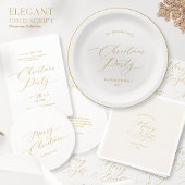 Carte de Noël ronde avec script or et cloches