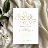 Poster Menu mariage Simple Elegant Gold Foil