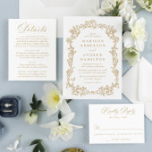 Numéro De Table Elegant Gold Victorian Floral Wedding
