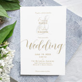 Elégante Gold Carte Place Individuelle