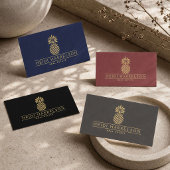 Sticker Carré Logo élégant d'ananas doré sur fond noir