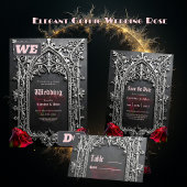 Save The Date Elegant Gothic Wedding Rose Frame 