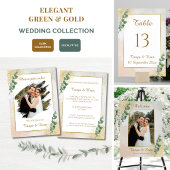 Carte de réponse RSVP pour mariage élégant vert et