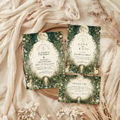Invitation Mariage céleste vert élégant