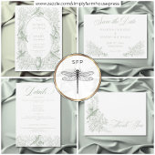 Invitation Elegant Green Chinoiserie Nature & Birds Wedding