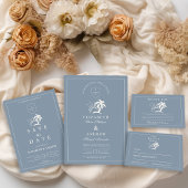 Carte De Remerciements Élégant mariage au palmier dessiné à la main