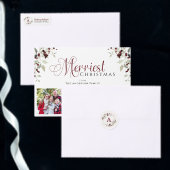 Petite Chaussette De Noël Modern Minimalist Plaid Holly Wreath Monogram