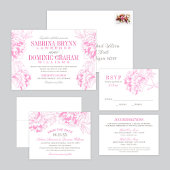 Réponse de mariage rose chou et gris
