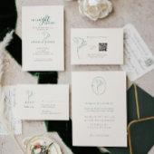 Invitation Elegant Botanical Emerald Monogram Wedding