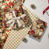 Papier Mousseline Elegant Ivory and Red Victorian Christmas Collage