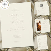 Elegant Ivory Cream Minimalist Wedding Save The Date