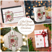 Papier Cadeau Bouquet de Noël Floral Elegant Joy Script