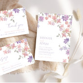 Save The Date Élégant Lavender rose Whimsical Fleur sauvage Mari
