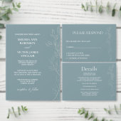 Elegante lichtblauwe blad dubbele zijprogrammakaar programma (Personaliseer de collectie van deze zelfstandige maker.)