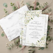 Papier Mariage moderne gris clair blanc floral or marbre (Personnalisez la collection de ce créateur indépendant. Test)