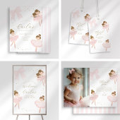 Schattigee Roze Bow Ballerina Verjaardag Dank u we Ronde Sticker