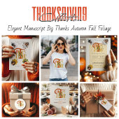 Elegant Manuscript Thanks Autumn Foliage Photos Acryl Uitnodigingen