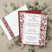 Carte RSVP Open Work Elegant Mariage Maroon (Personnalisez la collection de ce créateur indépendant. Test)