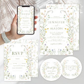 Kleurrijke Wildflower Meadow Bloem Bruiloft Progra