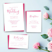 Invitation Mariage de police de script rose chaud
