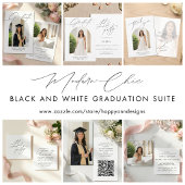 Simple Black White Party Invitation Enclosure Card