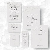 Menu Élégant minimaliste Mariage floral