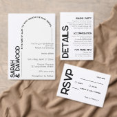 Elegante Minimalistische Witte Zwarte Moslim Bruil Kaart (Personaliseer de collectie van deze zelfstandige maker.)