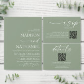 Moderne minimalistische elegante wijze groene brui gastenboek (Personaliseer de collectie van deze zelfstandige maker.)