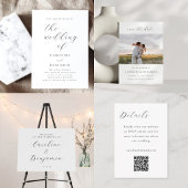 Elegant minimalistisch witscript bruiloft twee fot save the date