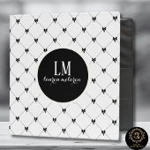 White & Black Bow Monogram Notitieboek