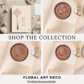 Éventail Élégant minimaliste Floral Art Déco Mariage