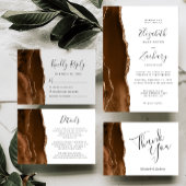 Sticker Carré Agate Geode Script Mocha Brown Gold Mariage