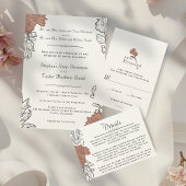 Carte D'accompagnement Art Nouveau Botanique Formel Détails du Mariage