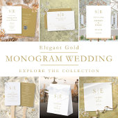Mariage Monogramme minimaliste Or moderne RSVP