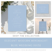 Invitation Mariage minimaliste bleu élégant