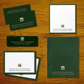 Cartes de notes pour monogramme d'affaires élégant