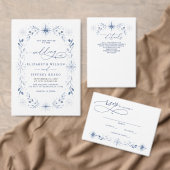 Sneeuwvlokken Blauwe Winter Huwelijk QR CODE RSVP Kaartje (Personaliseer de collectie van deze zelfstandige maker.)