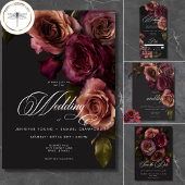 Poster Elégant Moody Muted Rust & Bourgogne Floral Bienve