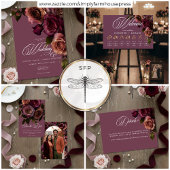 Numéro De Table Elegant Moody Soft Rust & Burgundy Floral Wedding