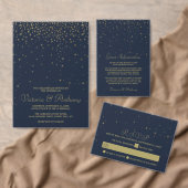 Elegant Navy & Gold Falling Stars Wedding Programm (Personaliseer de collectie van deze zelfstandige maker.)