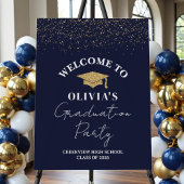 Serviette En Papier Elegant Navy Blue Class Of 2026 Graduation