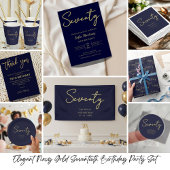 Gobelets En Papier Elegant Seventy Birthday Paper Cup Navy Gold
