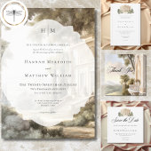 Save The Date Élégant Néoclassique Vintage Scènes Mariage