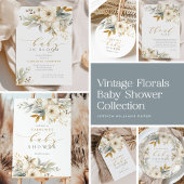 Invitation Élégant bébé neutre dans le Baby shower en fleur