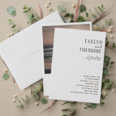 Save The Date Fleur d'art de ligne neutre élégante avec Mariage (Personnalisez la collection de ce créateur indépendant. Test)