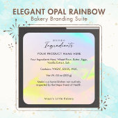 Carte De Visite Code QR Elegant Opal Arc-en-ciel Script Laissez un