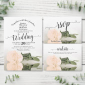 Invitation Ivory Peach Rose Élégant Mariage photo romantique (Personnalisez la collection de ce créateur indépendant.)