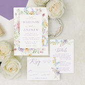 Étiquette Elegant Pastel Wildflower Wedding Return Address