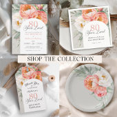 80 Jaar Geliefd Vrouwelijk Bloemig 80ste Verjaarda Cadeaulabel