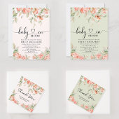 Serviette En Papier Élégante pivoines florales Baby in Bloom Baby show